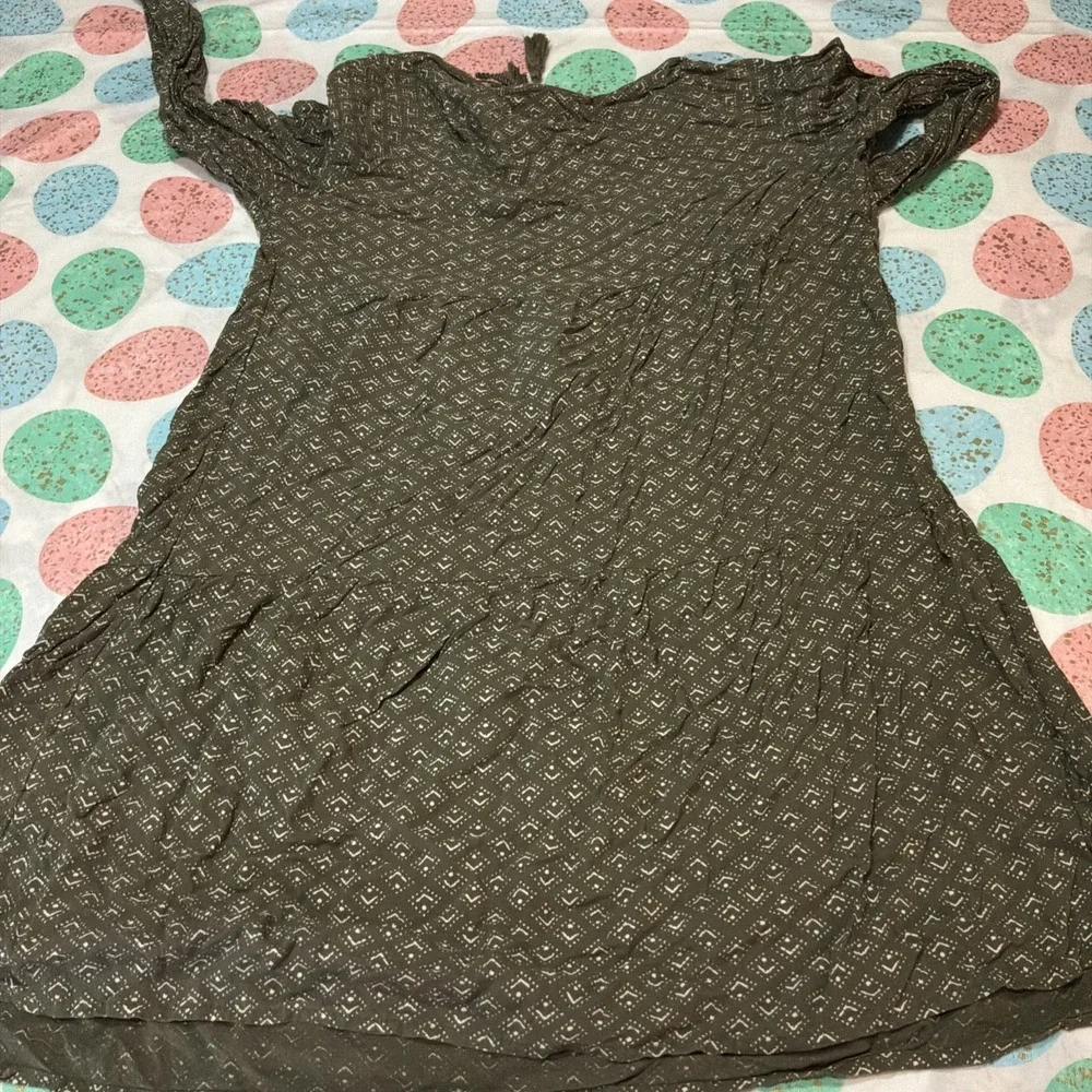 Sonoma Prairie Boho Earthen Sz M Long Sleeve Green Dress‎ Cottagecore